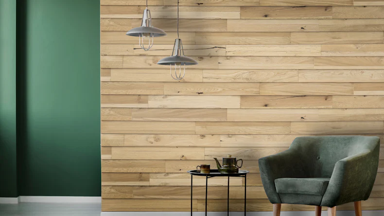 Wandverkleidung Holz planeo Woodwall Easyfix - Eiche Natur