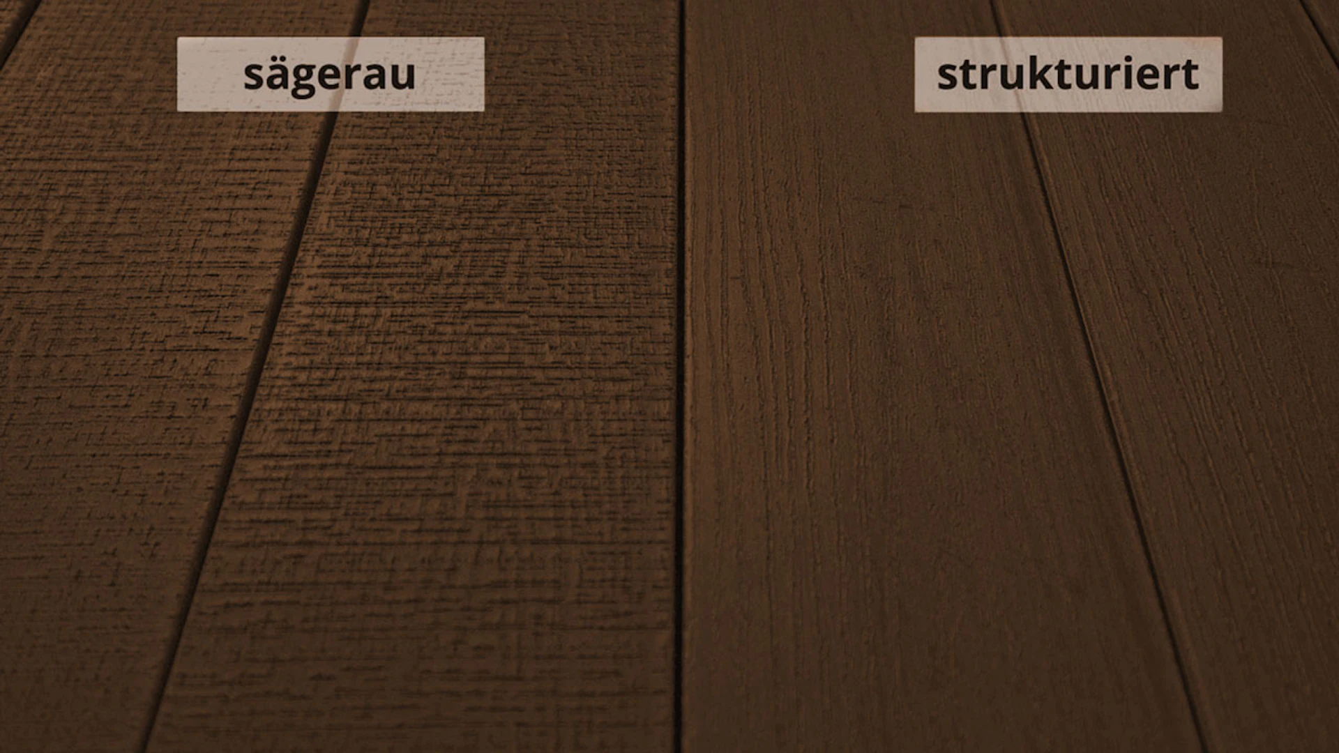 planeo TitanWood - lame massive structure bois brun foncé 4m sciée/texturée