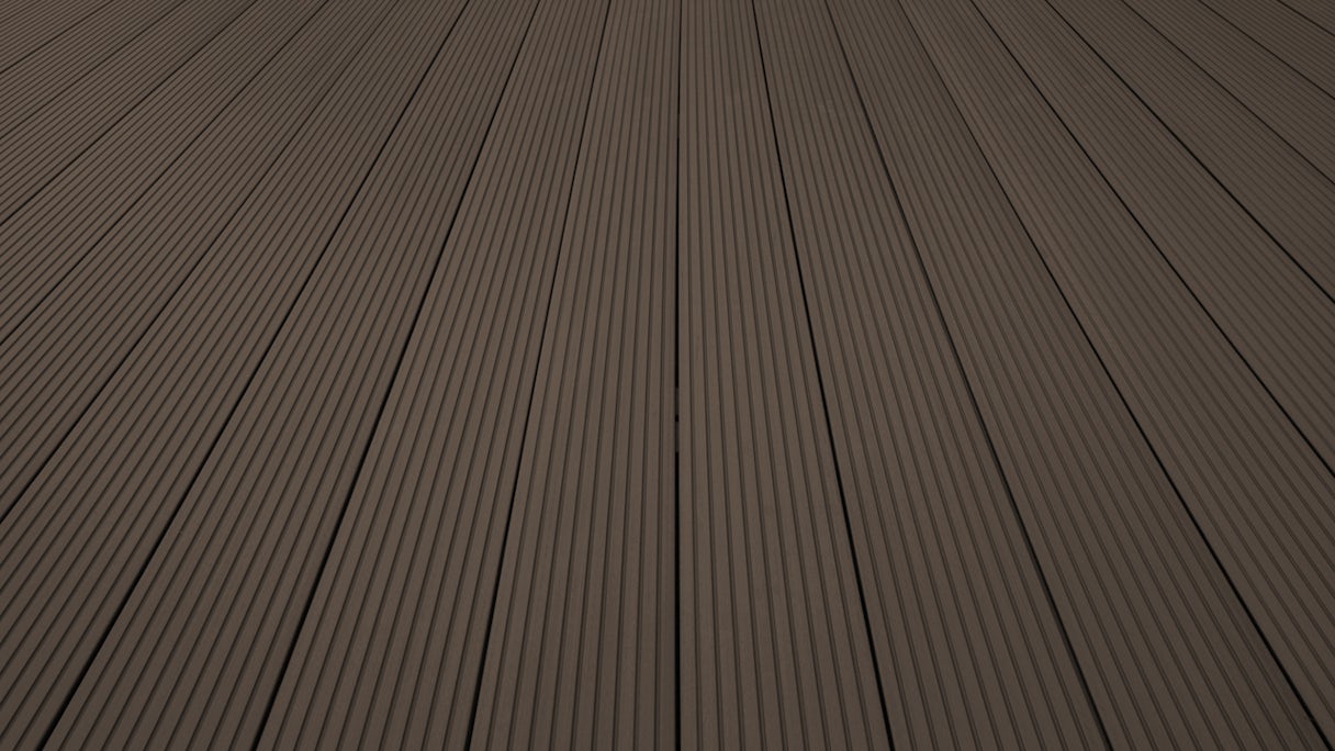 Komplett-Set TitanWood 3m Massivdiele Rillenstruktur dunkelbraun 60.8m² inkl. Alu-UK
