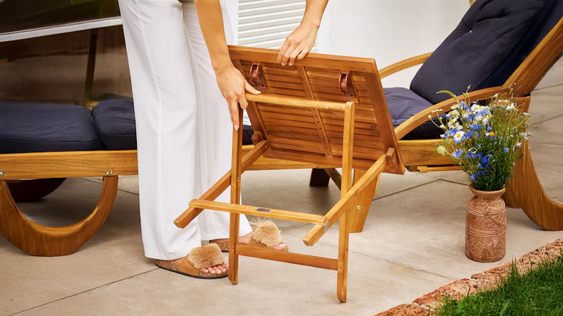 Gartentisch geöltes Akazienholz 46 x 46 cm klappbar