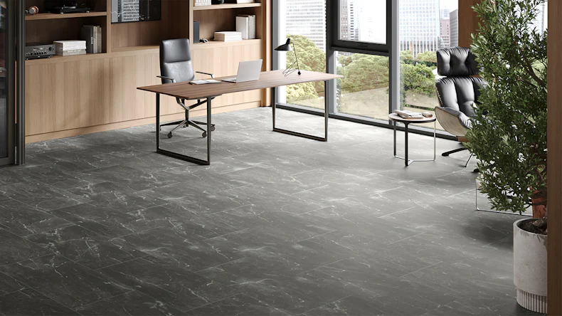 planeo Vinyle à clic rigide - Stone Botticino Dark Matt | Isolation phonique intégrée (100P2909MT)