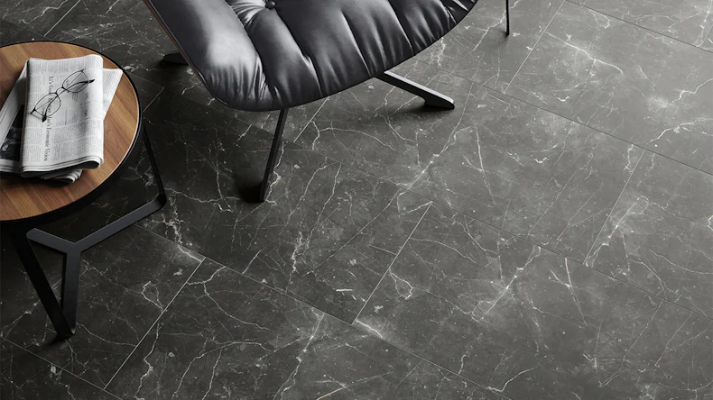 planeo Vinyle à clic rigide - Stone Botticino Dark Matt | Isolation phonique intégrée (100P2909MT)