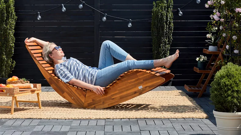 Saunaliege Akazienholz 155 x 60 x 93 cm klappbar