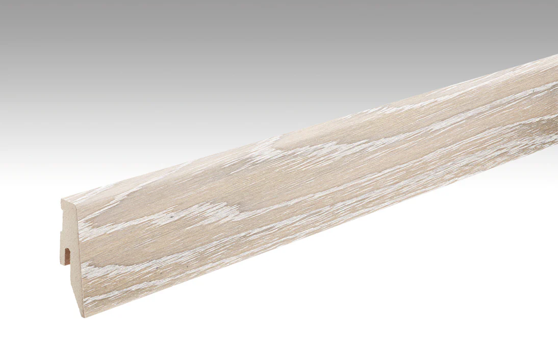 MEISTER Sockelleisten Fußleisten Eiche polarweiß gekälkt 1200 - 2380 x 60 x 20 mm (200049-2380-01200)