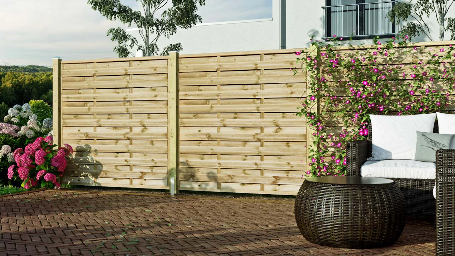 planeo TerraWood - recinzione sigillata PRIME in pino 180 x 180 cm