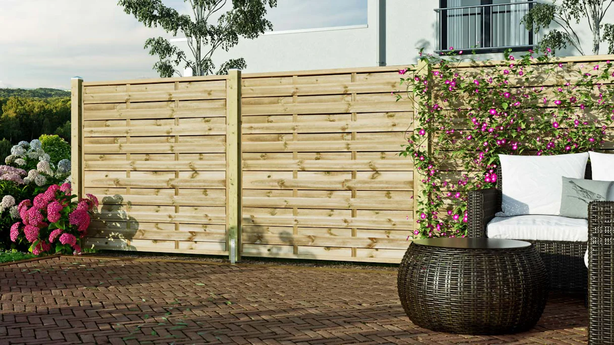 planeo TerraWood - PRIME sealed fence spruce 180 x 180 cm