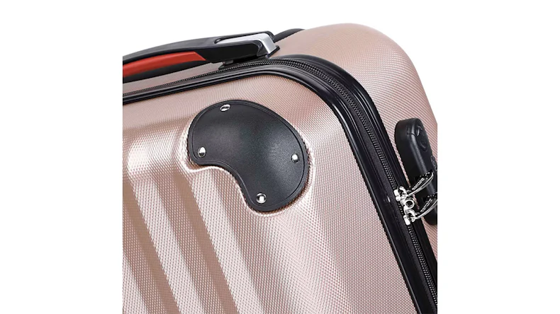 Hartschalenkoffer Set 4tlg mit Zubehör Rollen 360° Rosé ABS