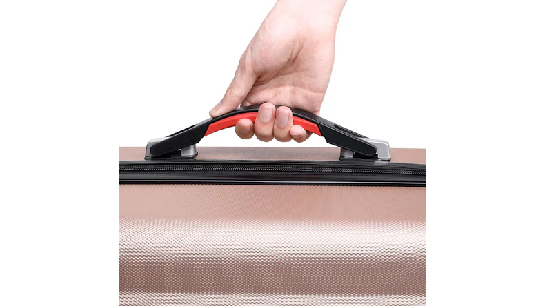 Hartschalenkoffer Set 4tlg mit Zubehör Rollen 360° Rosé ABS