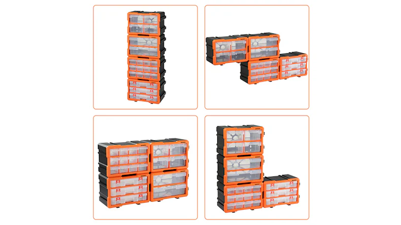 Kleinteileorganizer Komplett-Set 72 Fächer