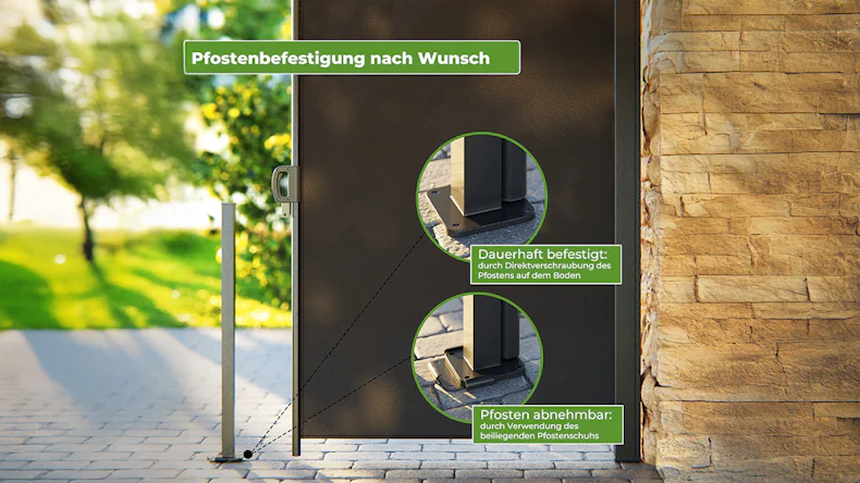 Seitenmarkise Anthrazit 180 x 300 cm ausziehbar