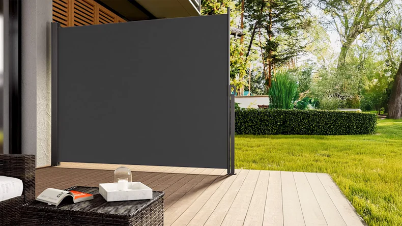 Seitenmarkise Anthrazit 180 x 300 cm ausziehbar