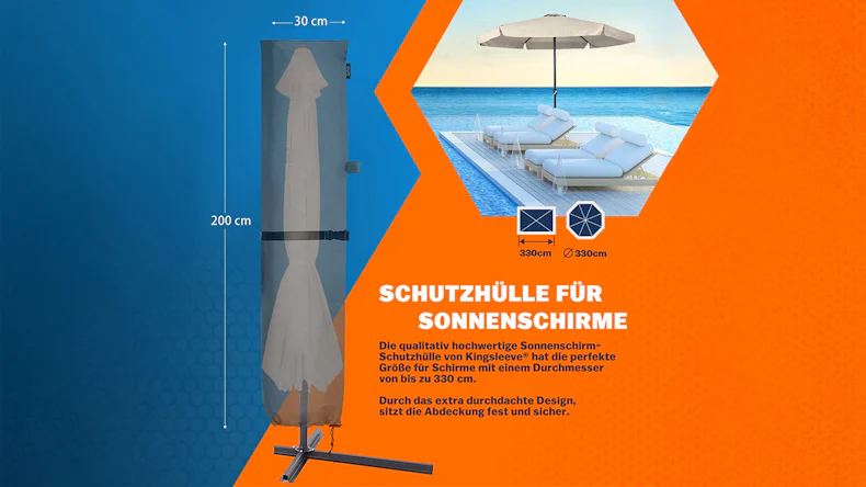 Abdeckung Sonnenschirm Anthrazit Ø 350 cm