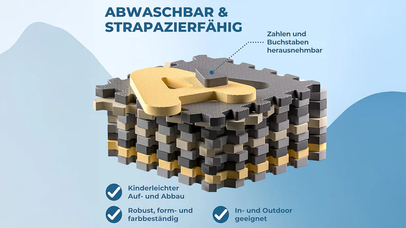 Puzzlematte 86-tlg Grau