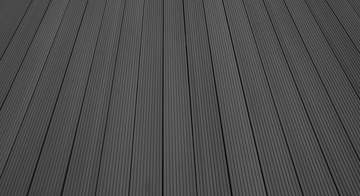 Complete set TitanWood 4m solid plank grooved structure dark grey 24.7m² incl. aluminium-UK