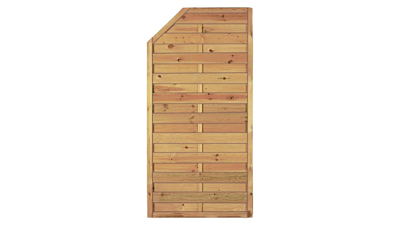 planeo TerraWood - PRIME MAX Lamellenzaun Kiefer massiv Stufe 90 x 150/120 cm