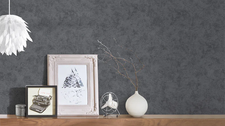 Vinyltapete grau Klassisch Uni Memory 3 093