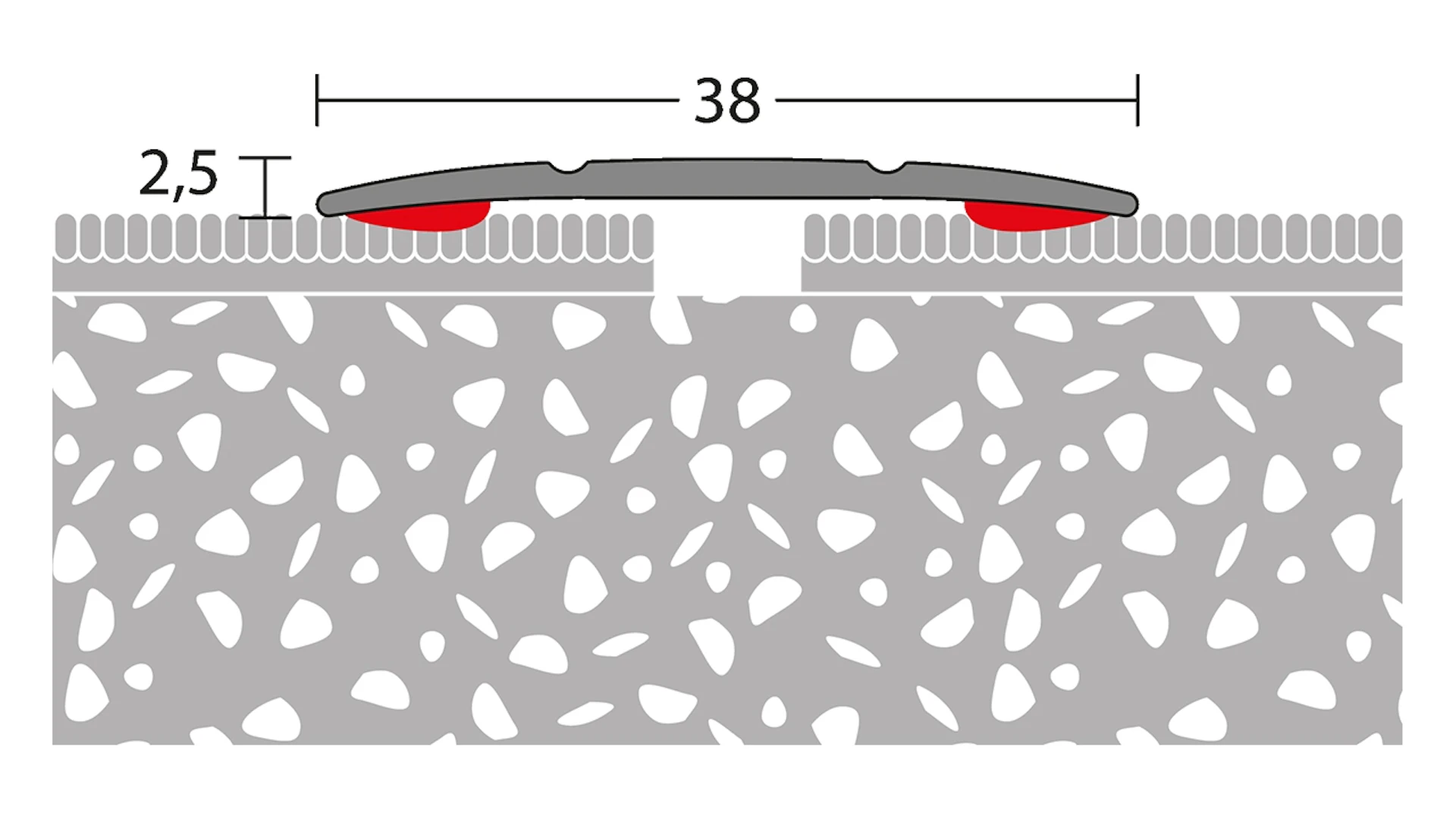 Profil de transition Prinz acier inoxydable mat 270 cm