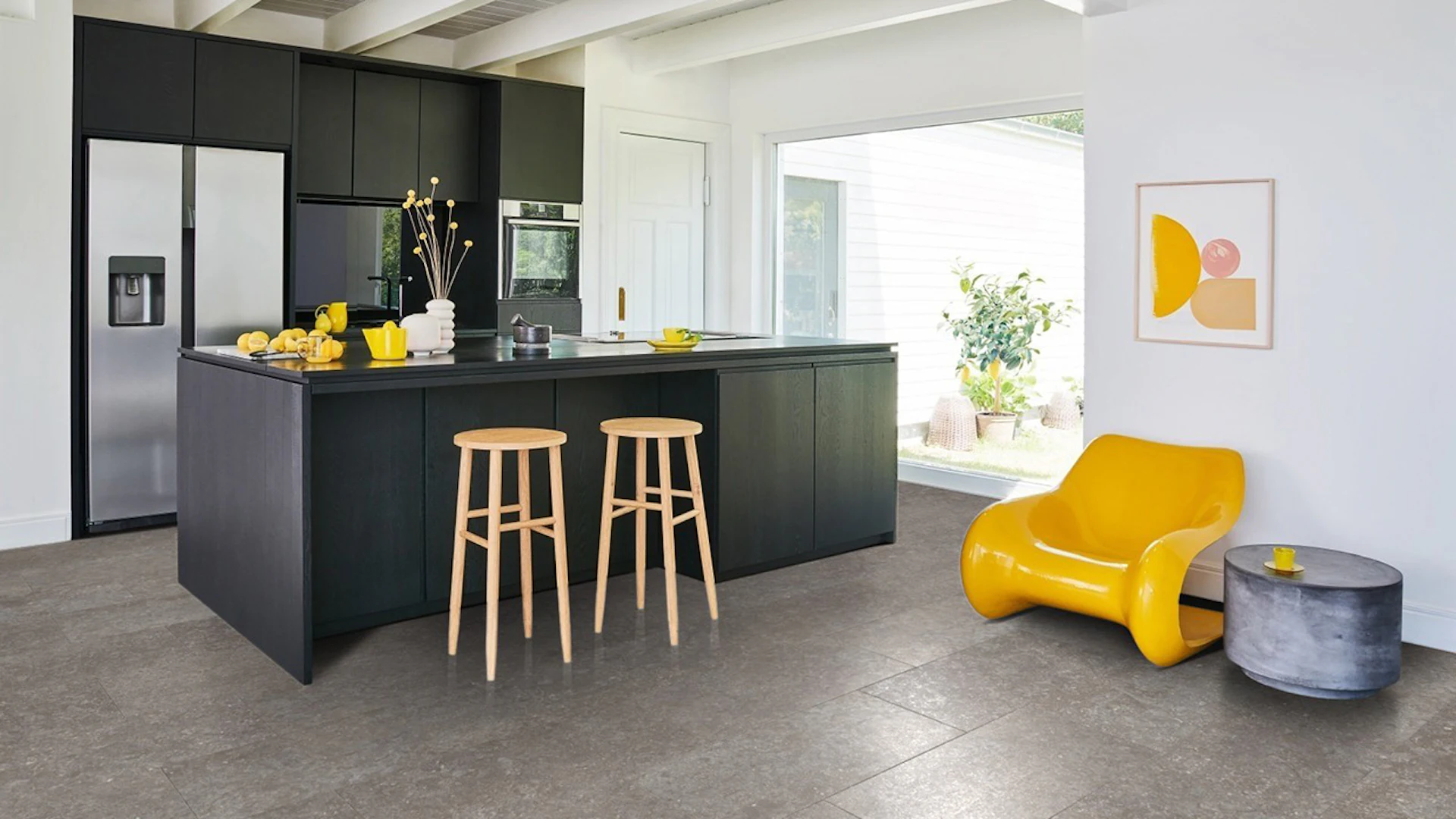 Parador laminate flooring - Trendtime 5 Granite Grey stone texture Minifase