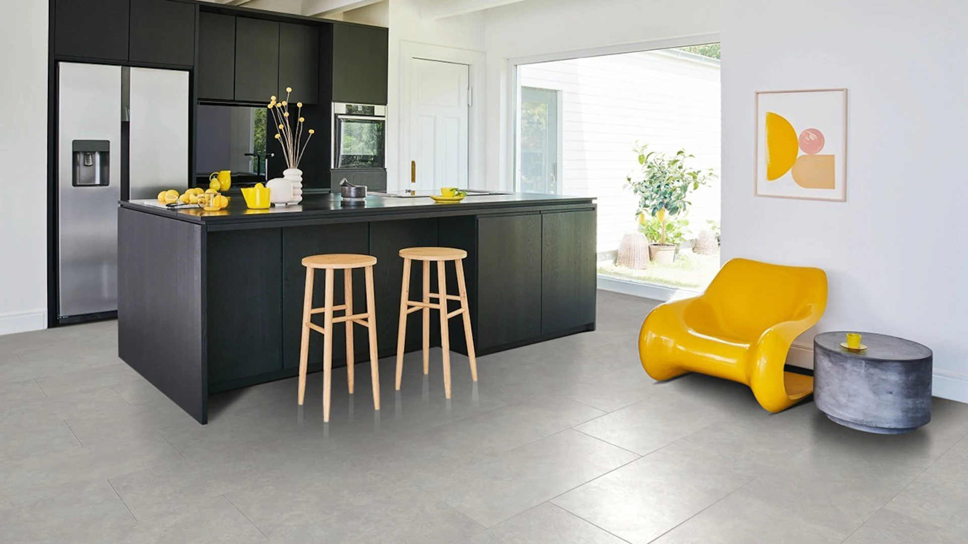 Parador laminate flooring - Trendtime 5 Concrete Ornament Light grey Stone texture Minifase