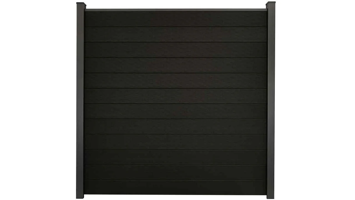 planeo Solid - Garden Fence Square Black co-ex