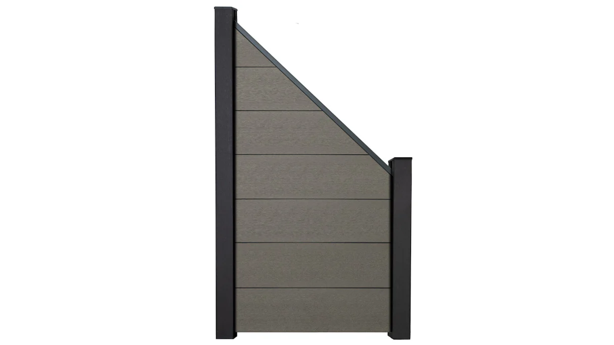 planeo Solid - Garden Fence Sloped Grey
