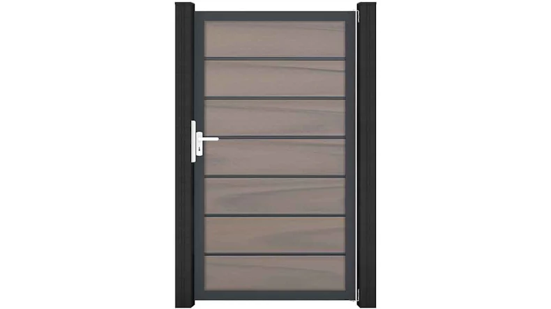 planeo Gardence Deluxe - Porte universelle composite Bi-Color avec cadre aluminium Anthracite 180x100x4cm