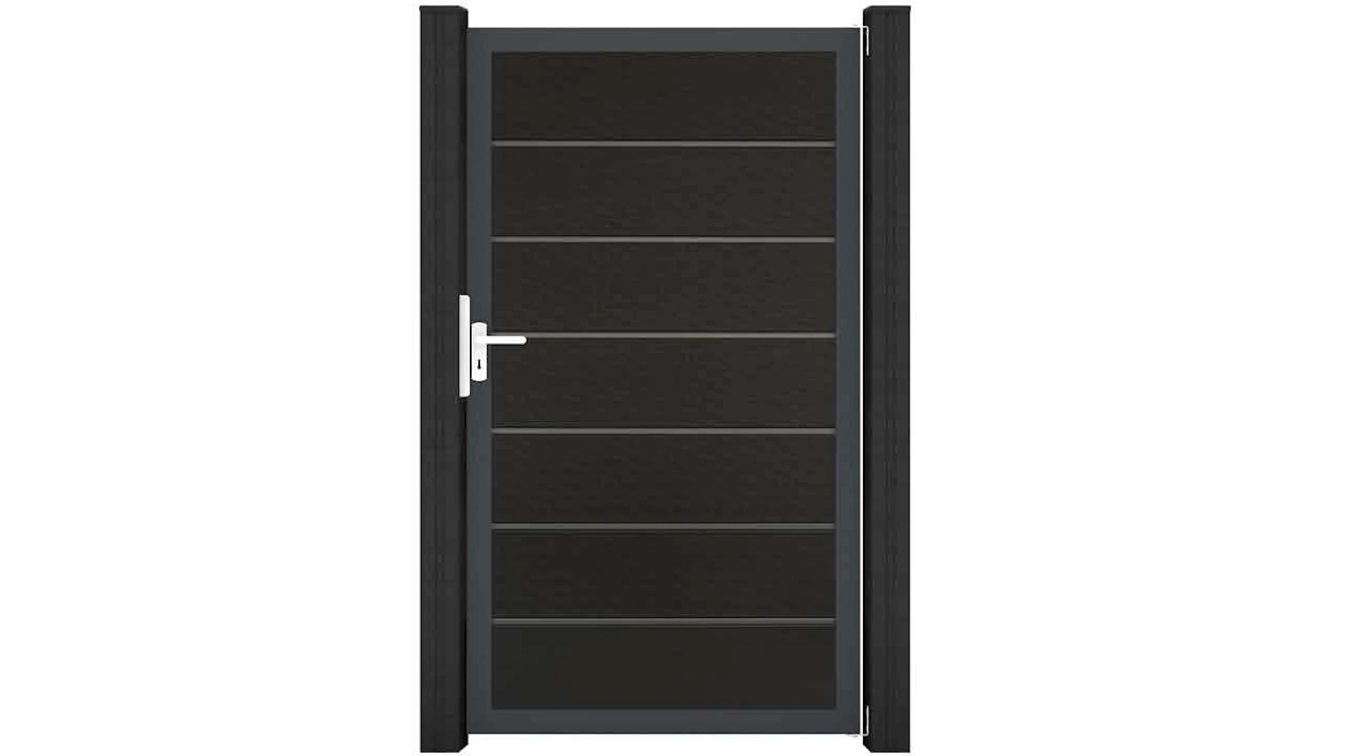planeo Solid Grande - Premium Universal Door Black co-ex with Anthracite Aluminium Frame 180x100x4cm