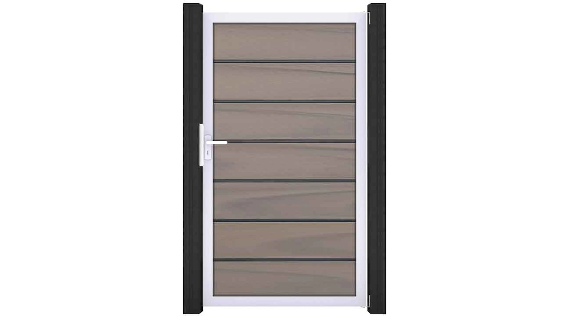 planeo Solid Grande - Premium cancello universale Bi-Color co-ex con Silber telaio in alluminio 180x150x4cm