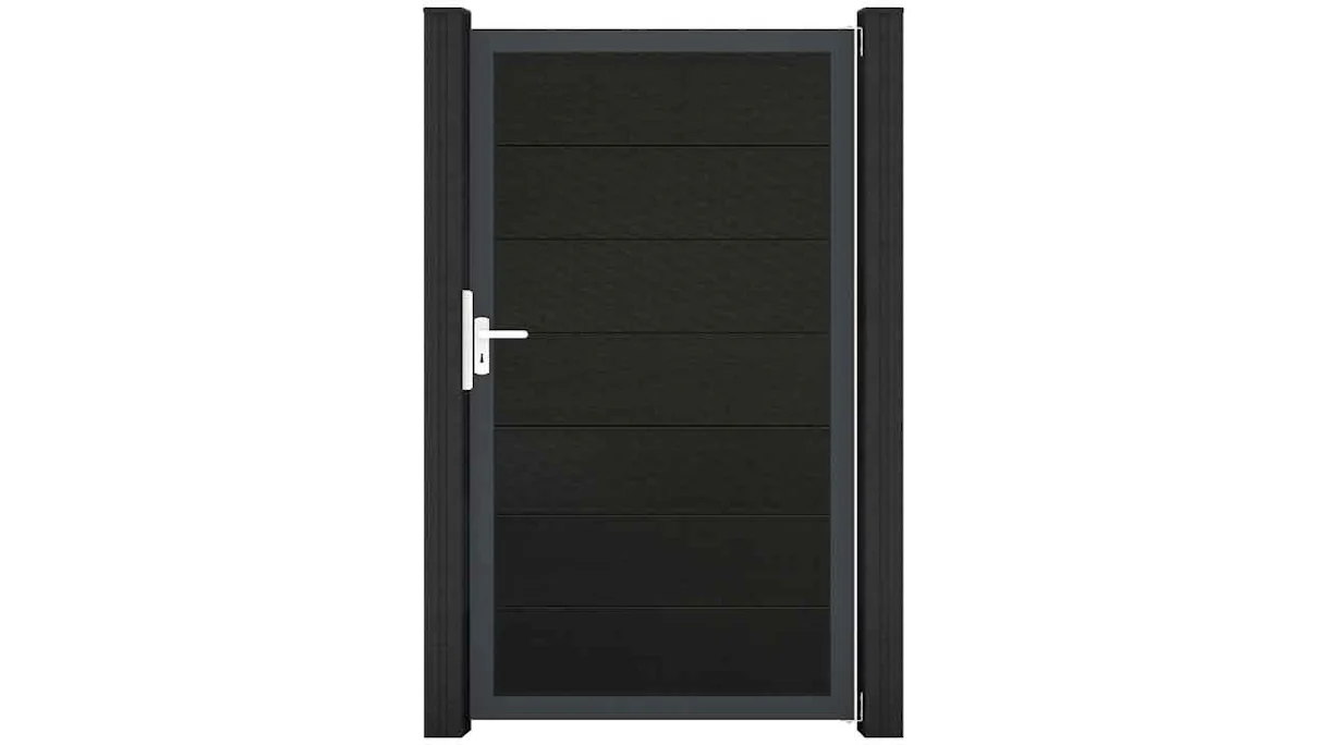 planeo Gardence Strong XL - Porte universelle composite Noir avec cadre aluminium Anthracite 180x150x4cm