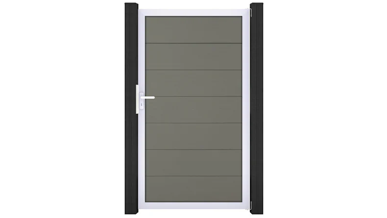planeo Gardence Strong XL - BPC-Universaltor Grau mit Silber Alurahmen 180x100x4cm