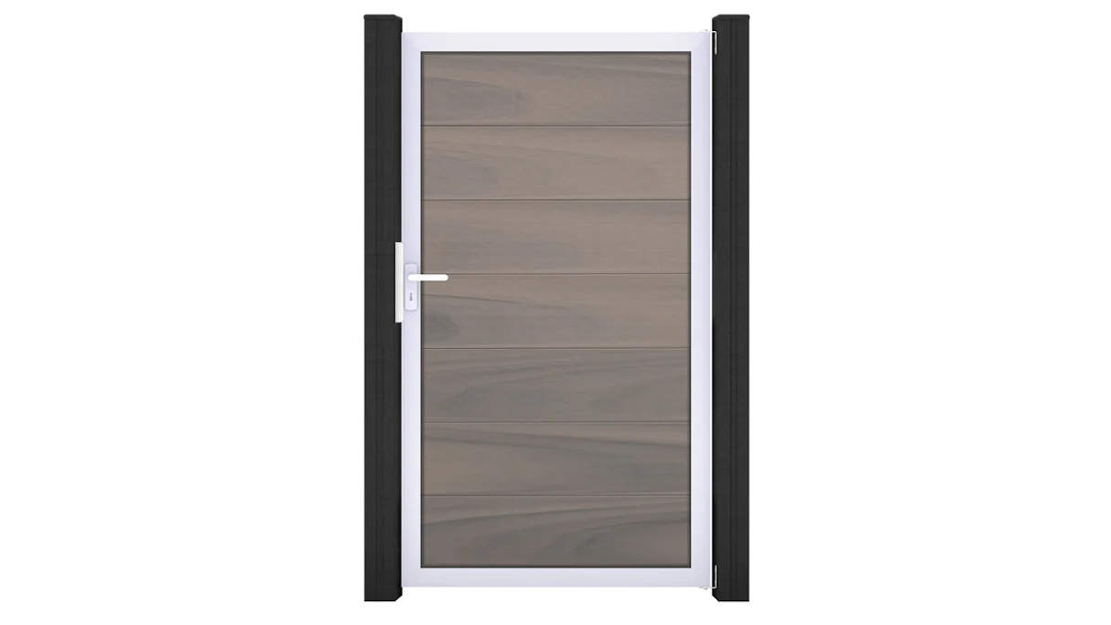 planeo Gardence Strong XL - Porte universelle composite Bi-Color avec cadre en aluminium argente 180x150x4cm