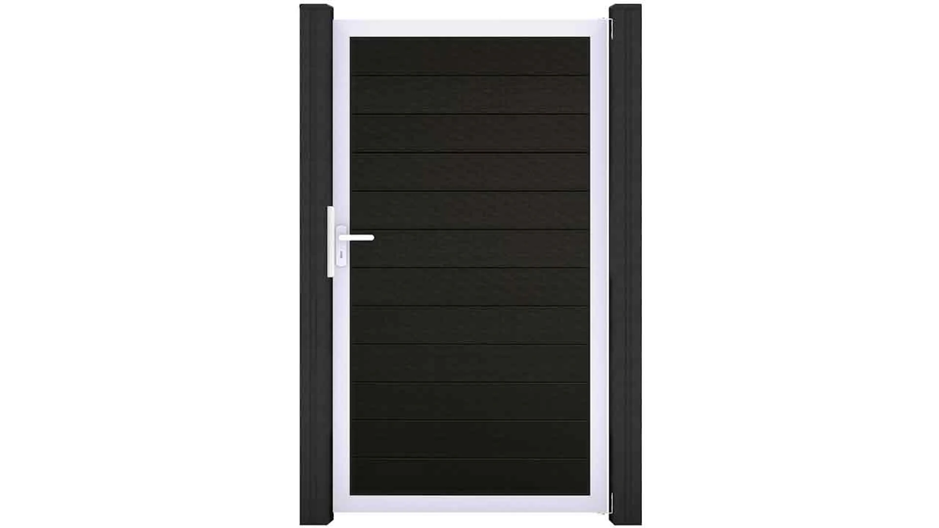 planeo Gardence Strong - Porte composite universelle Noir avec cadre aluminium Anthracite 150x180x4cm