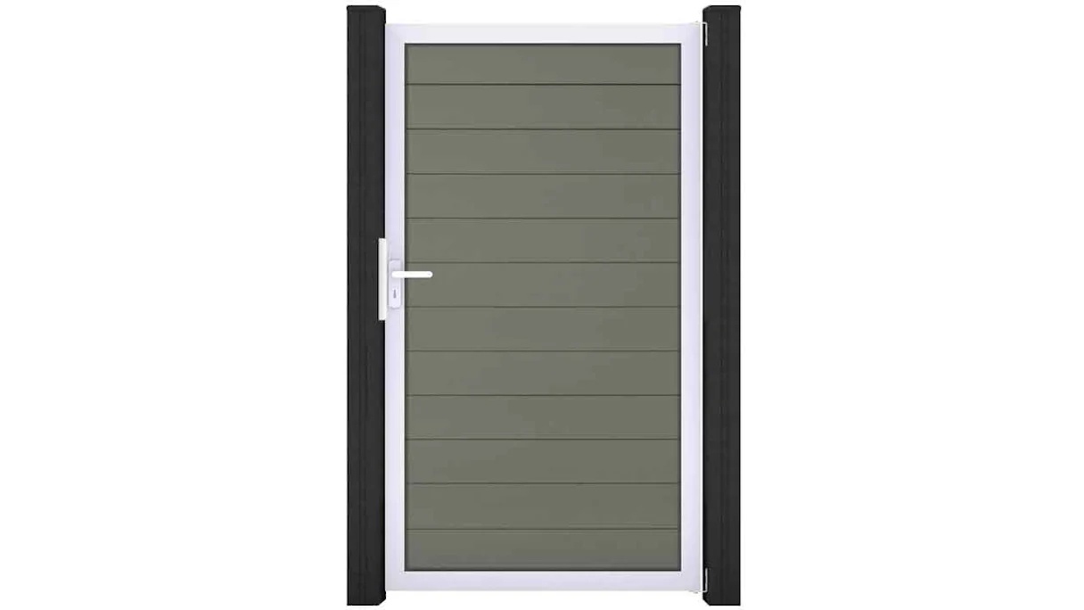 planeo Solid - universal door grey with silver aluminium frame 100x180x4cm