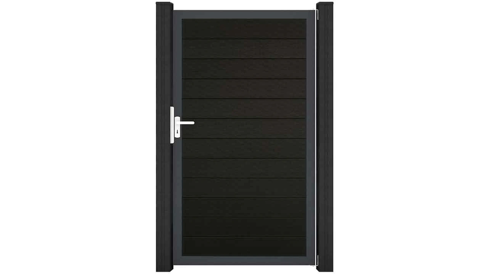 planeo Gardence Strong - Porte composite universelle 2 vantaux Noir avec cadre aluminium Anthracite 100x180x4cm