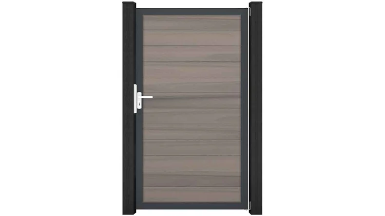 planeo Gardence Strong - Porte composite universelle 2 vantaux Bi-Color avec cadre aluminium Anthracite 100x180x4cm