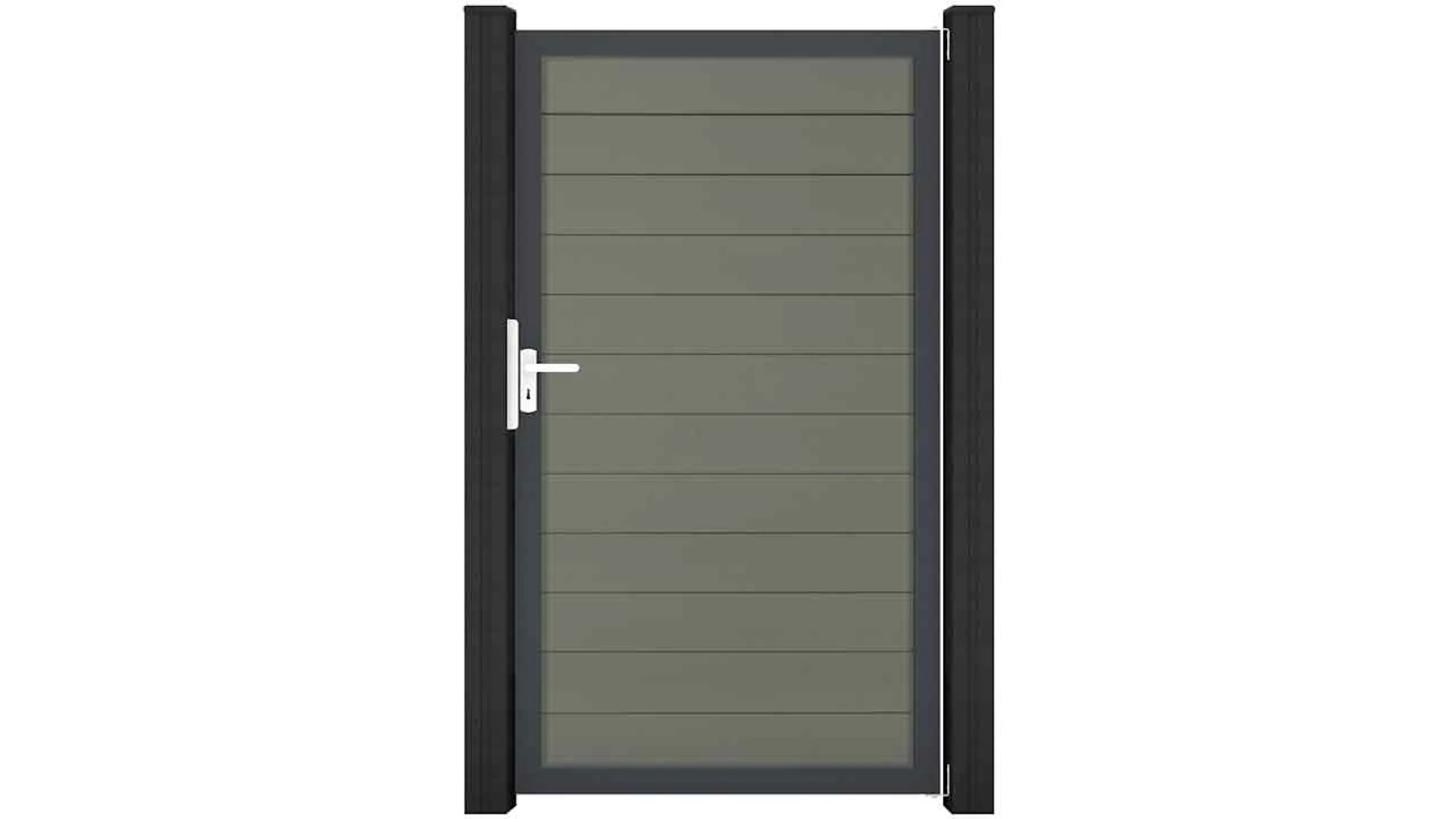 planeo Solid - universal door grey with silver aluminium frame 150x180x4cm