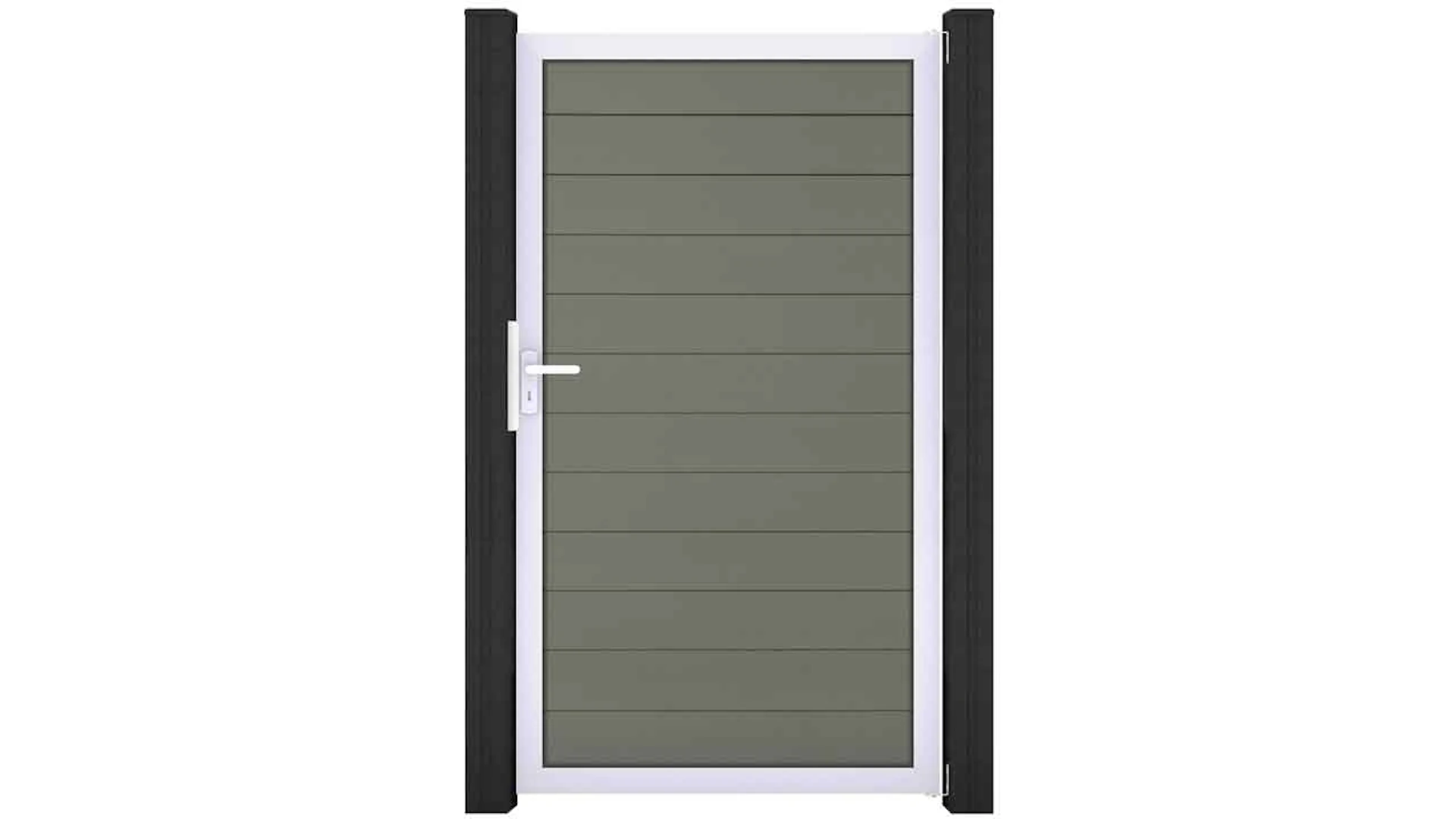 planeo Solid - universal door grey with anthracite aluminium frame 150x180x4cm