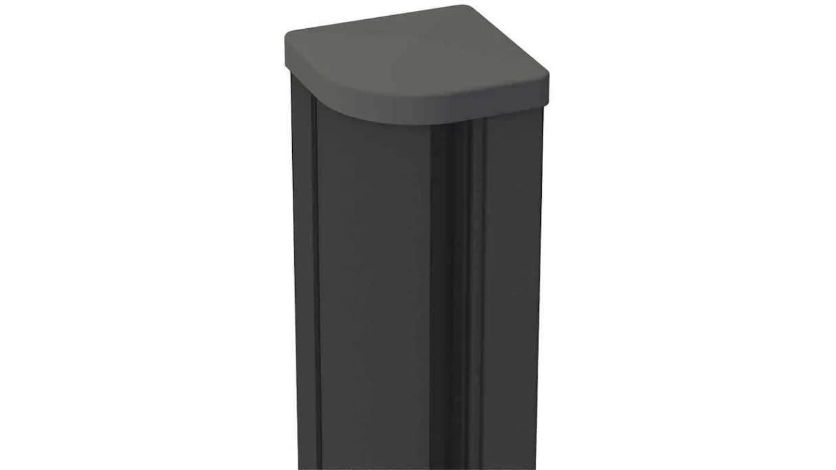 planeo Alumino - Variable corner post for dowelling anthracite 9x9x190cm incl. cap