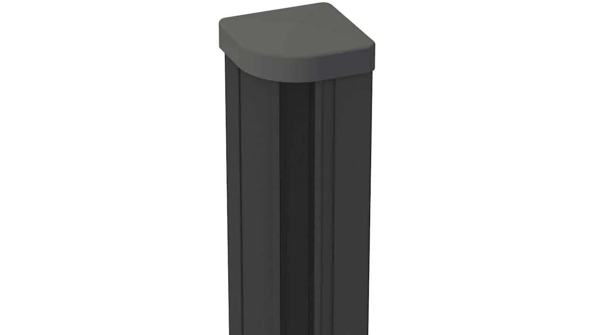 planeo Alumino - Variable corner post for dowelling anthracite 7x7x190cm incl. cap