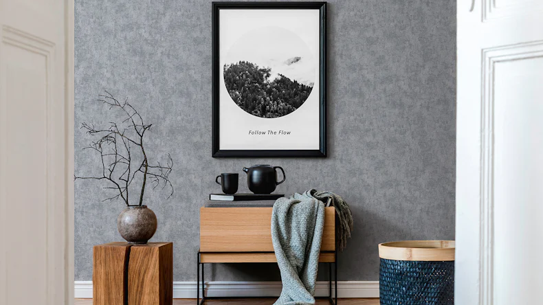 Vinyltapete grau Modern Uni Elements 019