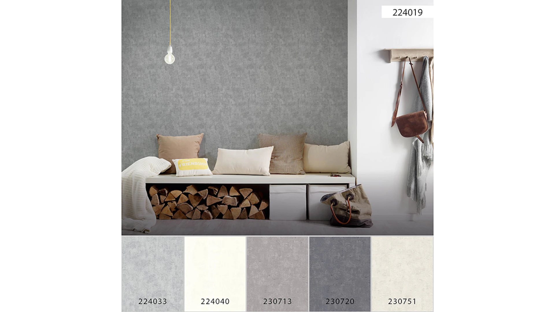vinyl wallpaper grey modern uni elements 019
