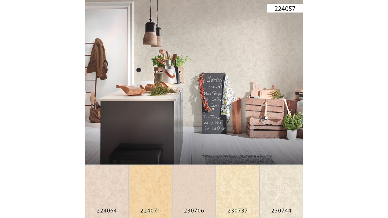 carta da parati in vinile crema moderna uni used look 057