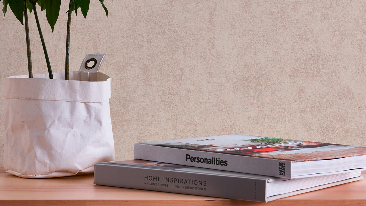 carta da parati in vinile beige moderno uni used look 064