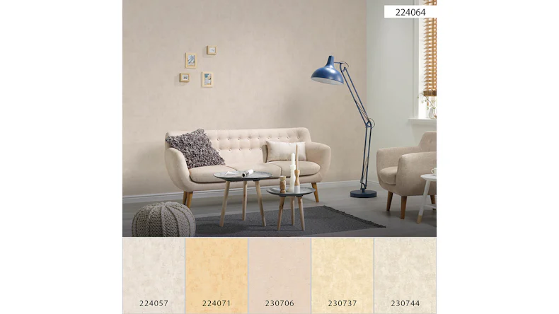 carta da parati in vinile beige moderno uni used look 064