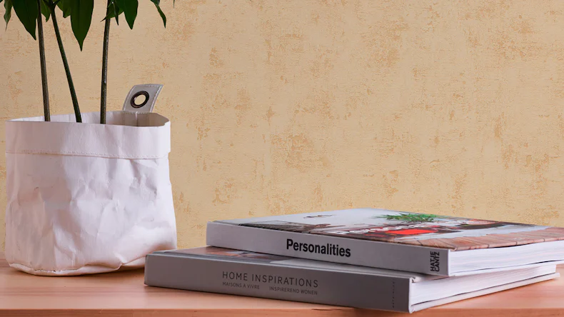 carta da parati in vinile arancione moderno uni used look 071