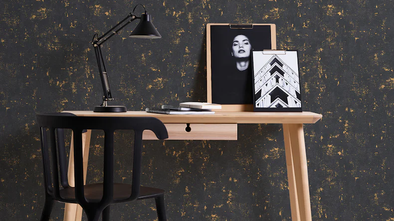 Vinyltapete schwarz Modern Uni Trendwall 782