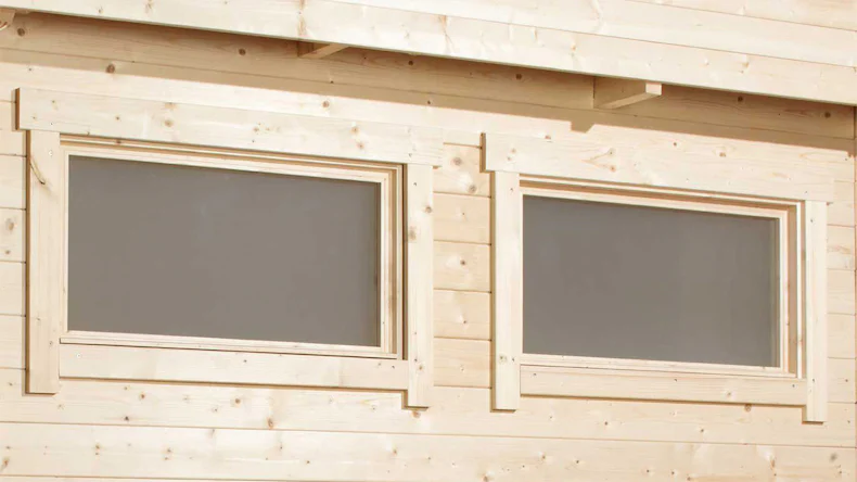 planeo abri de jardin - Maison système Varianta B avec SD/mur arrière/plancher de terrasse 250 cm