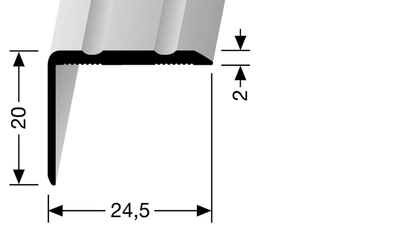 planeo Rechter Fertigwinkel gebogen 90° Schwarz 30 x 100 cm mit 20 mm Höhe