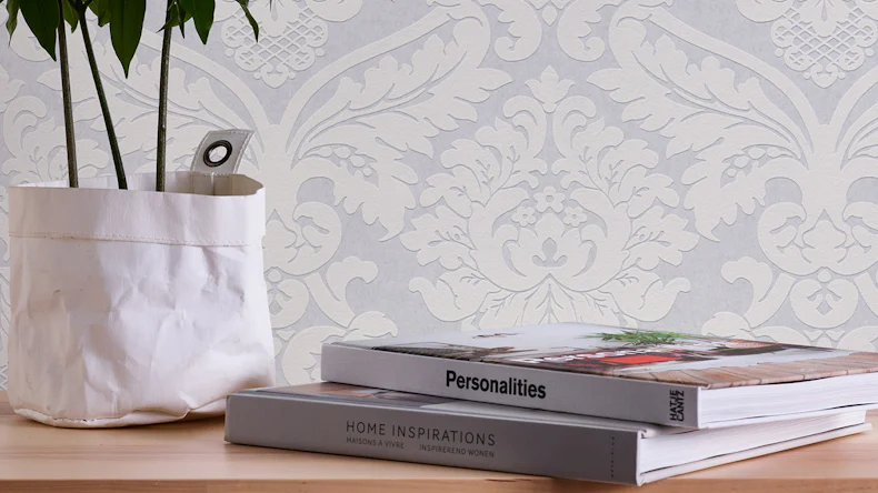 Vinyltapete weiß Vintage Landhaus Ornamente Meistervlies 2020 713