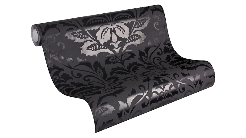 Carta da parati in vinile bianco e nero 4 A.S. Création ornamenti nero 426